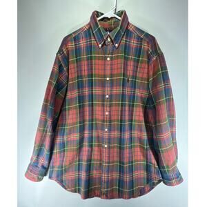 VTG Ralph Lauren Men's Blaire Chamois Flannel Button Down L/S Plaid Shirt  Sz L